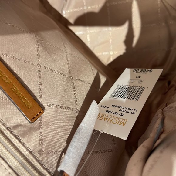 Michael Kors Jet Set Item Large Chain Backpack MK Brown - Picture 10 of 11